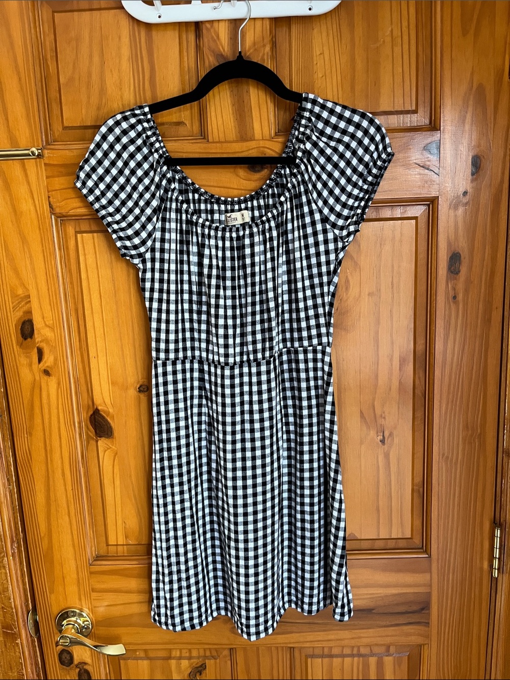 Hollister Black and White Gingham Top